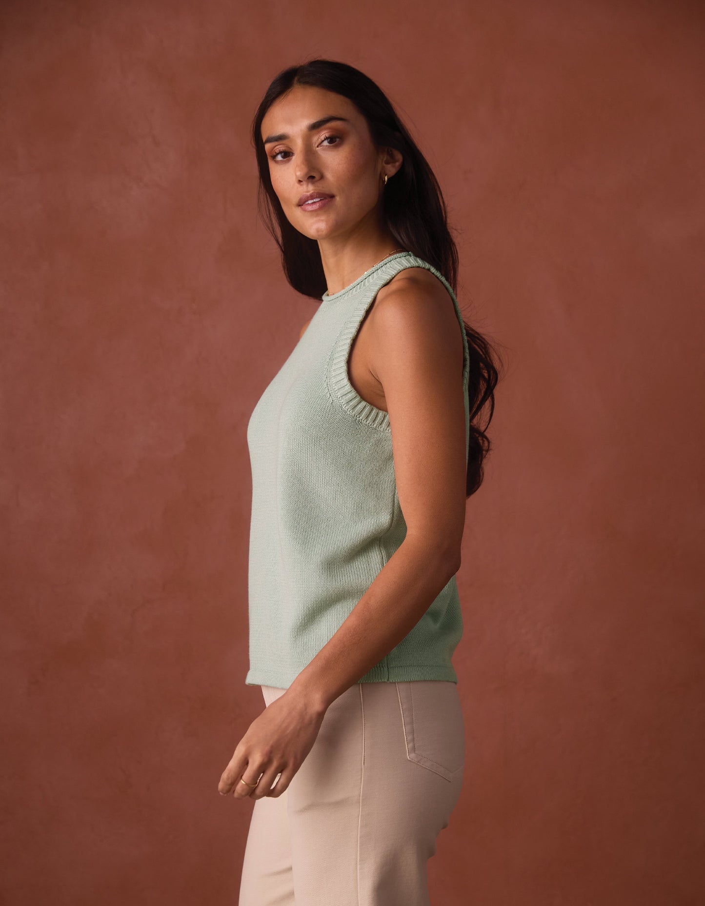 Wanderlust Hi-Neck Tank in Sea Glass