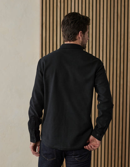 Comfort Terry Shirt Jacket in Black