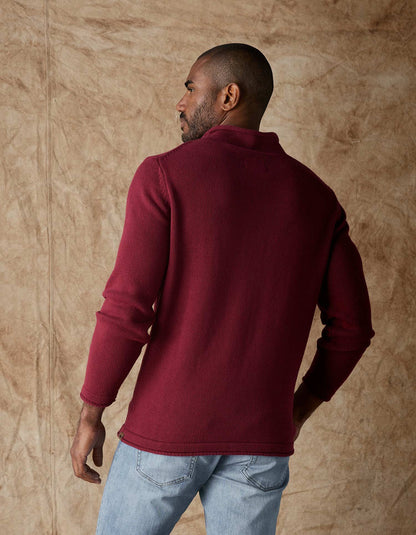 Roll Neck Sweater in Wine