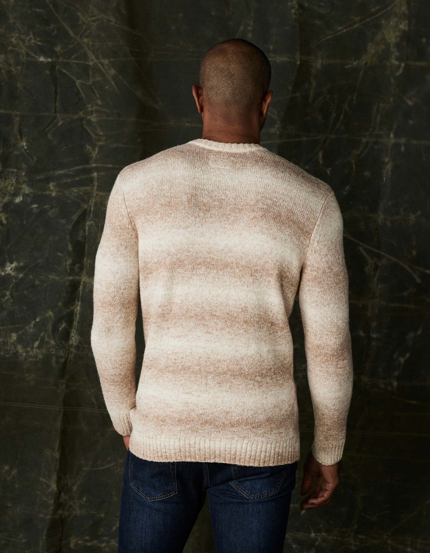 Ombre Crewneck Sweater in Tan