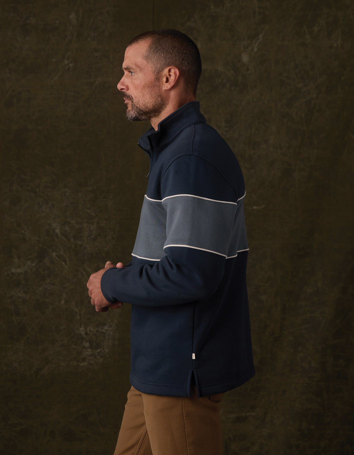 Normal Fleece Retro Quarterzip in Waterloo/Shale Blue