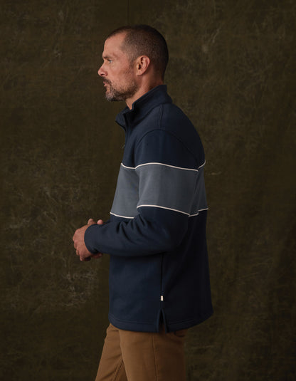 Normal Fleece Retro Quarterzip in Waterloo/Shale Blue