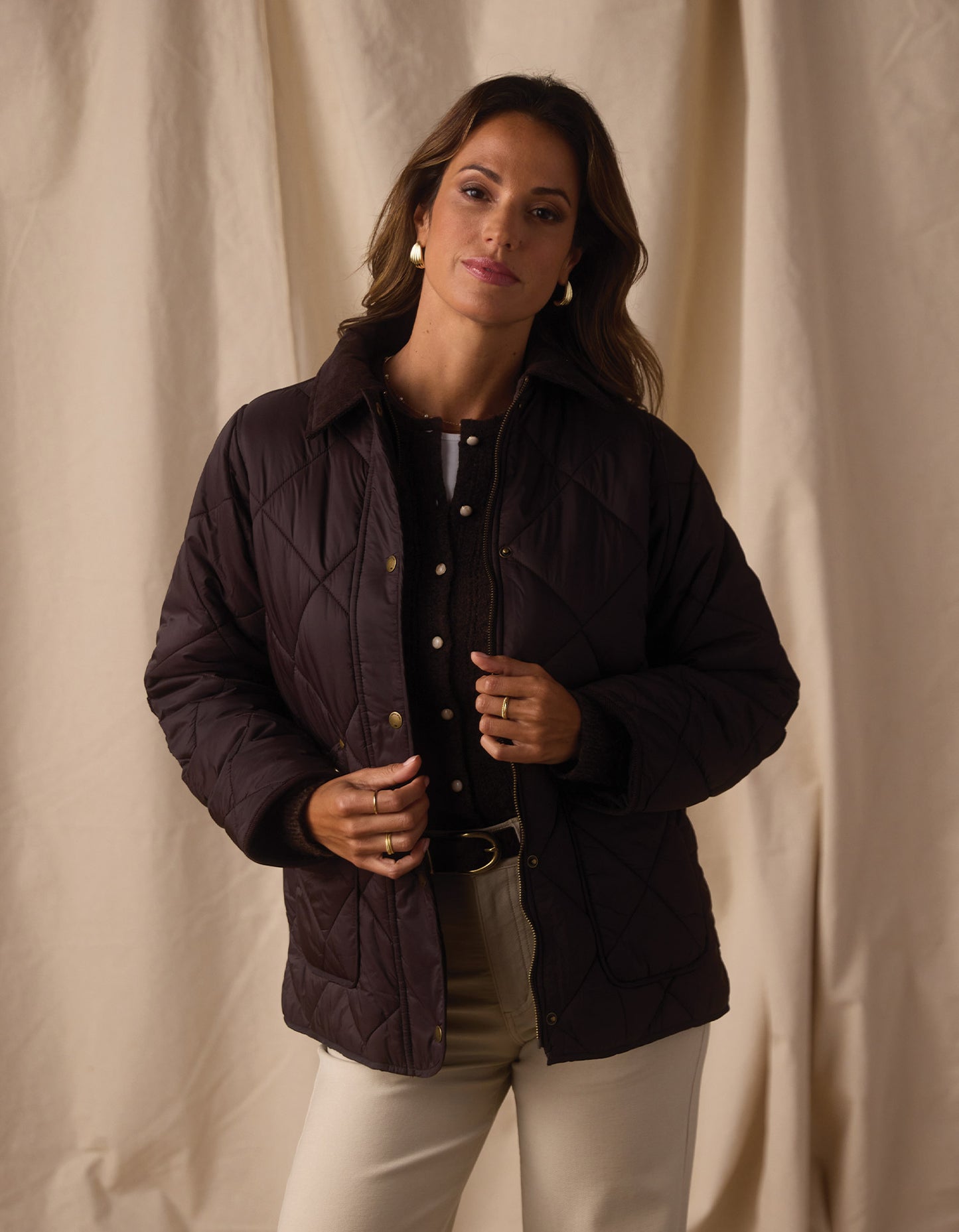 Quilted Liner Jacket in Chestnut