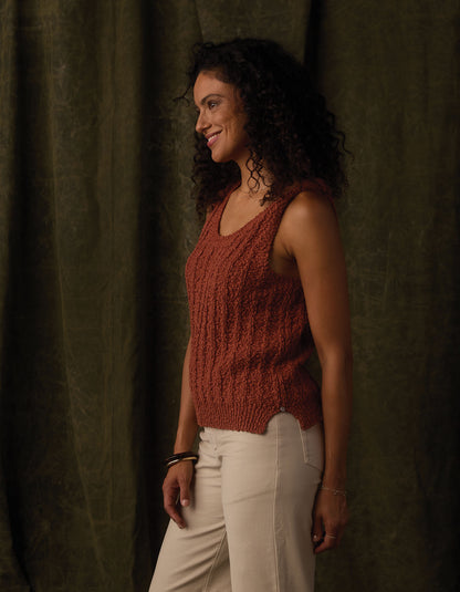 Louise Scoop Neck Tank in Cocoa
