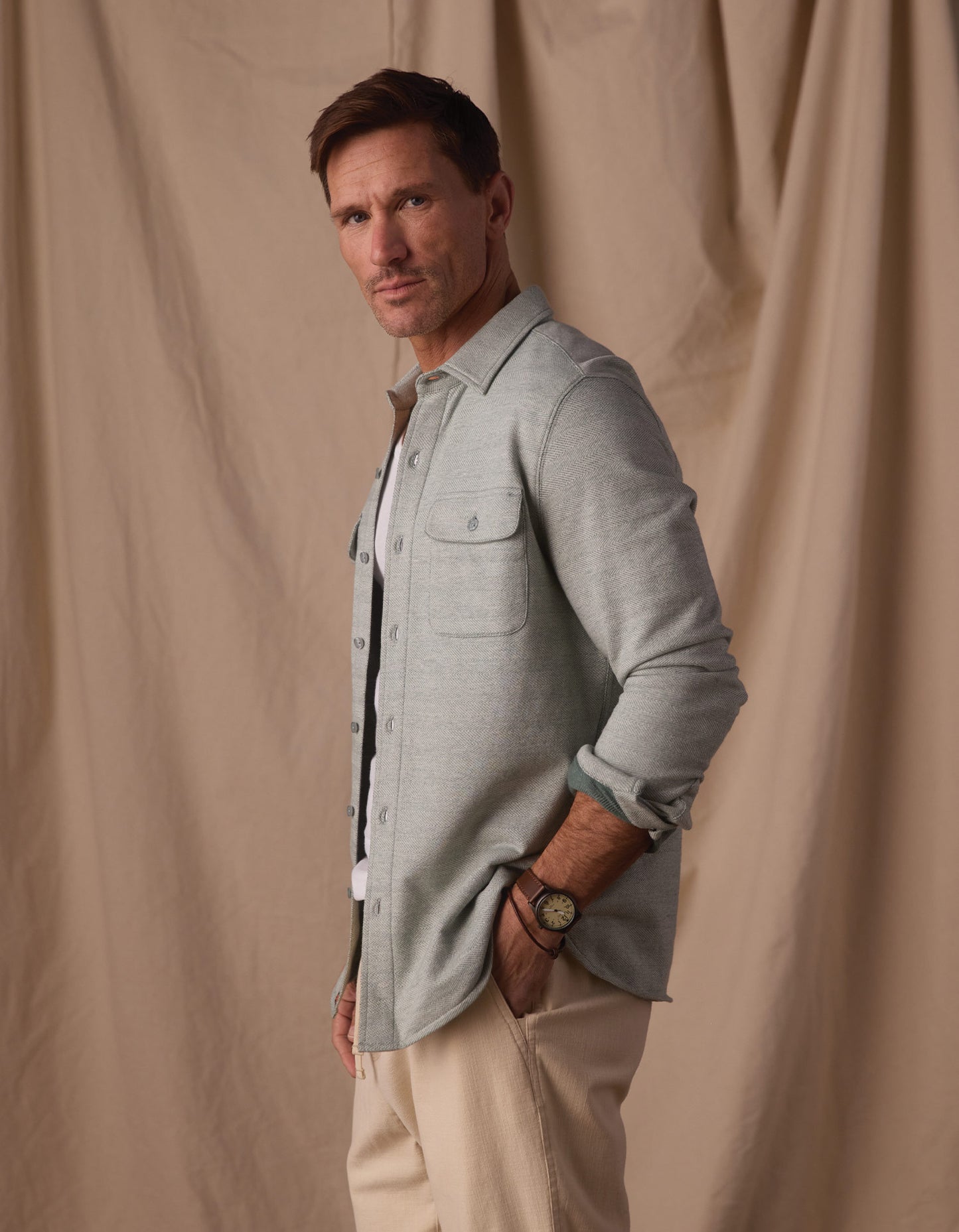 Textured Knit Shirt in Juniper