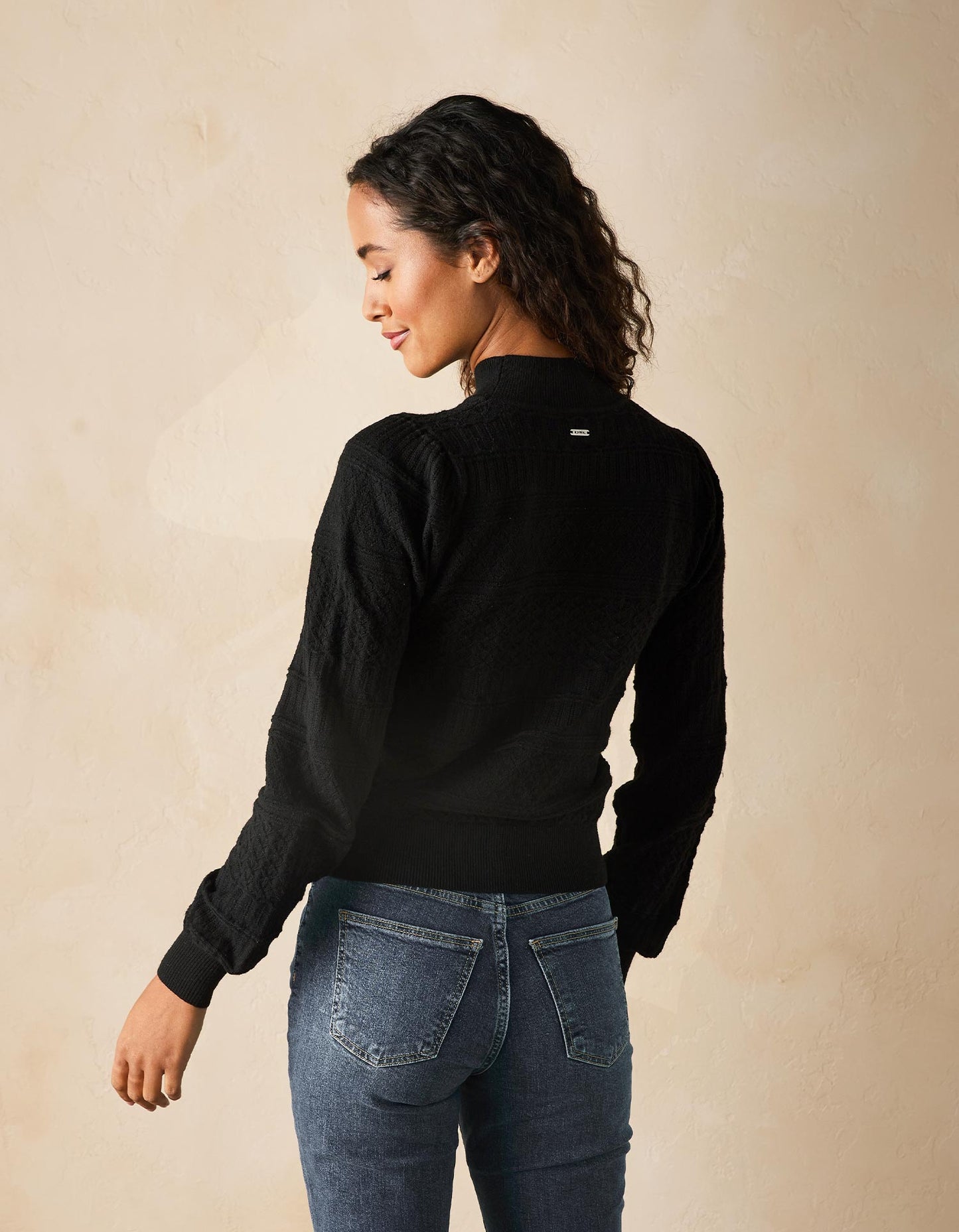 Olivia Pointelle Sweater in Black