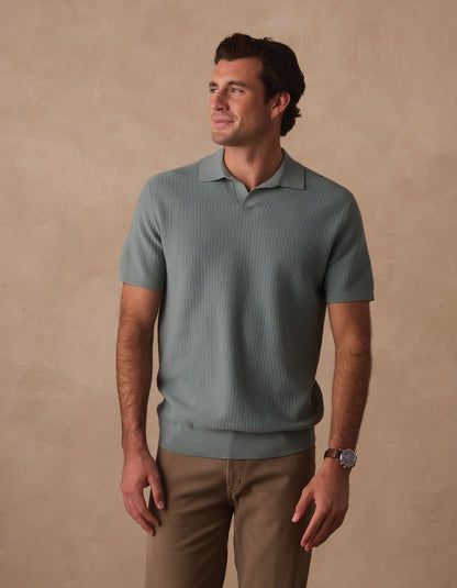 Breezeknit Polo in Juniper