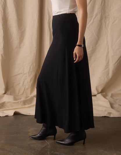 Rose Midi Skirt in Black