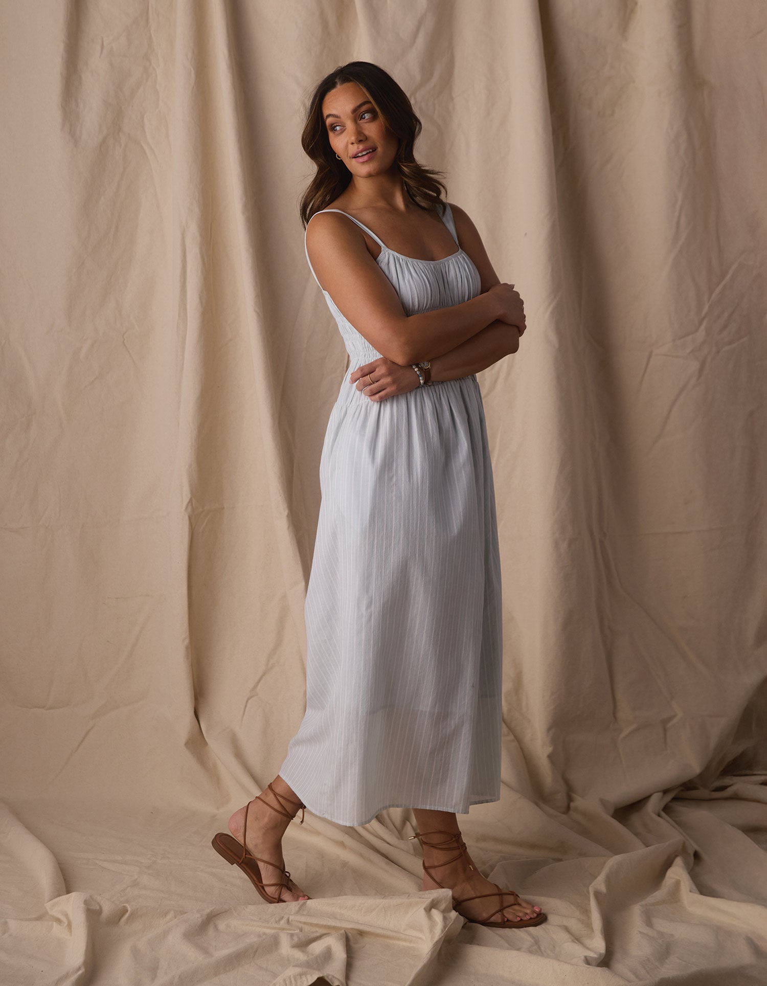 Brielle Maxi Dress in Sea Glass Stripe – The Normal Brand
