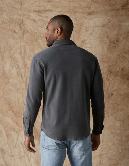 Comfort Terry Shirt Jacket in Steel