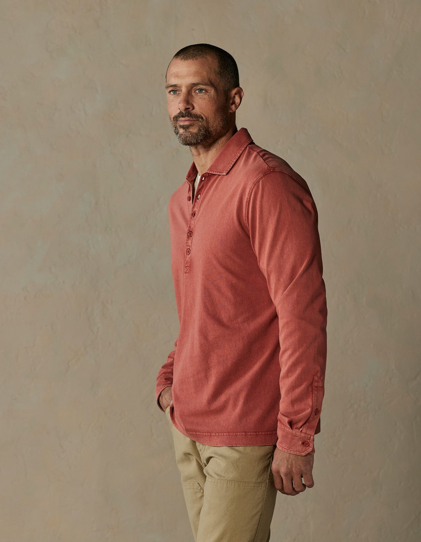 Lennox Jersey Polo in Scarlet