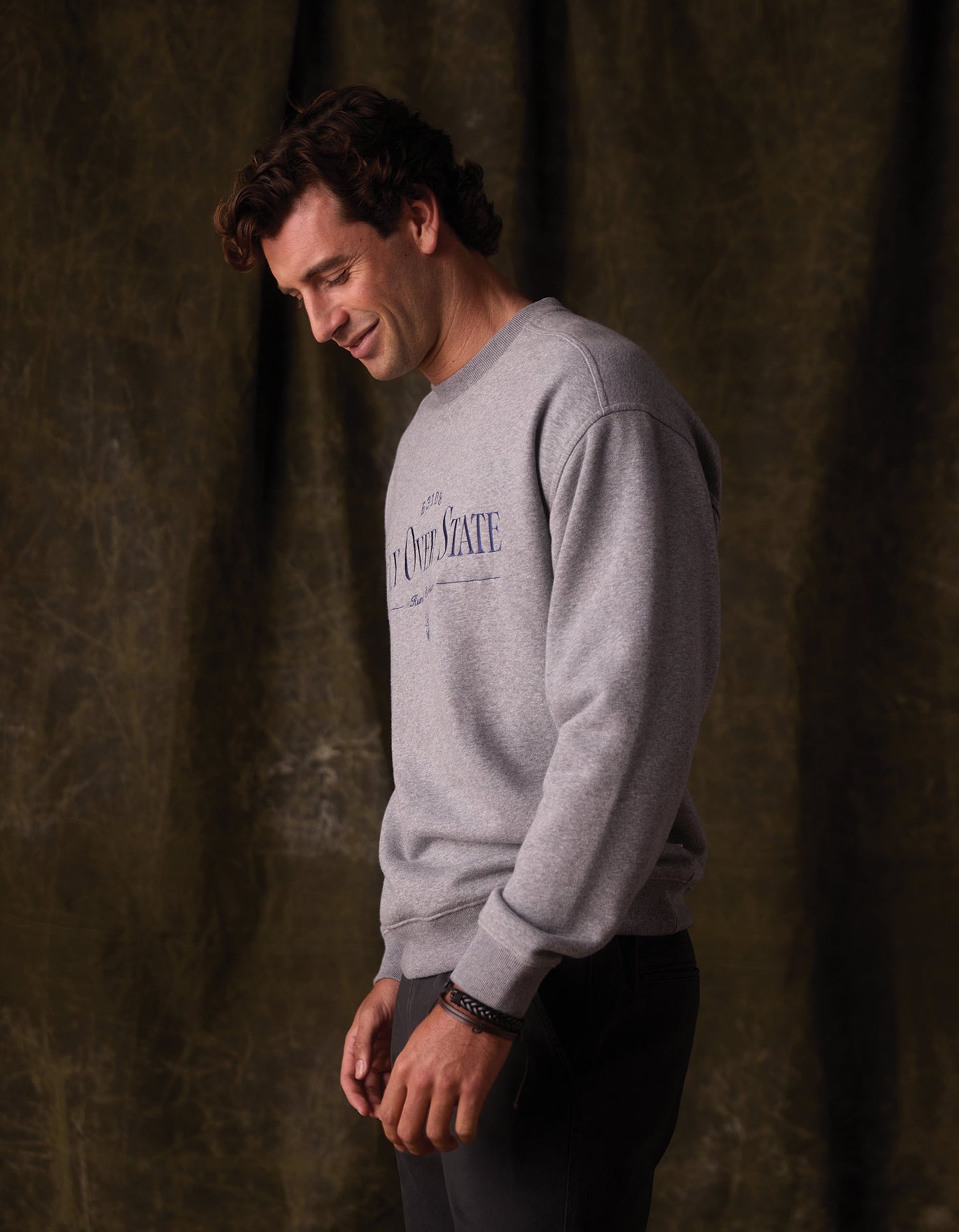 Normal Fleece Graphic Pullover in Heather Grey