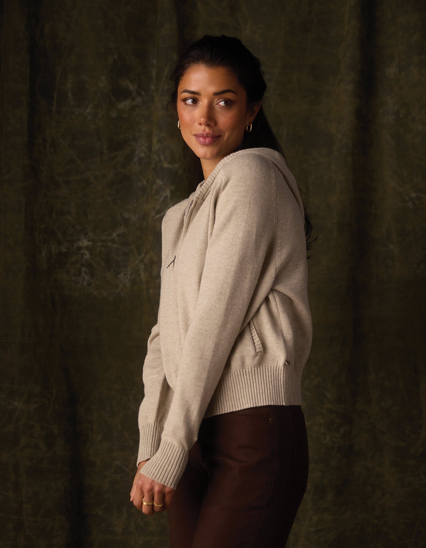 Lola Full Zip Hoodie in Oat