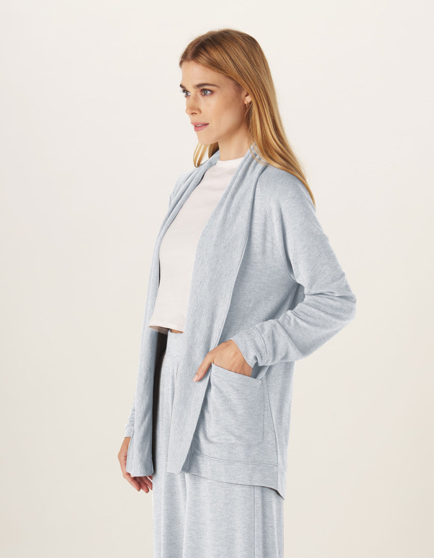 Malakos Knit Cardigan in Blue Fog