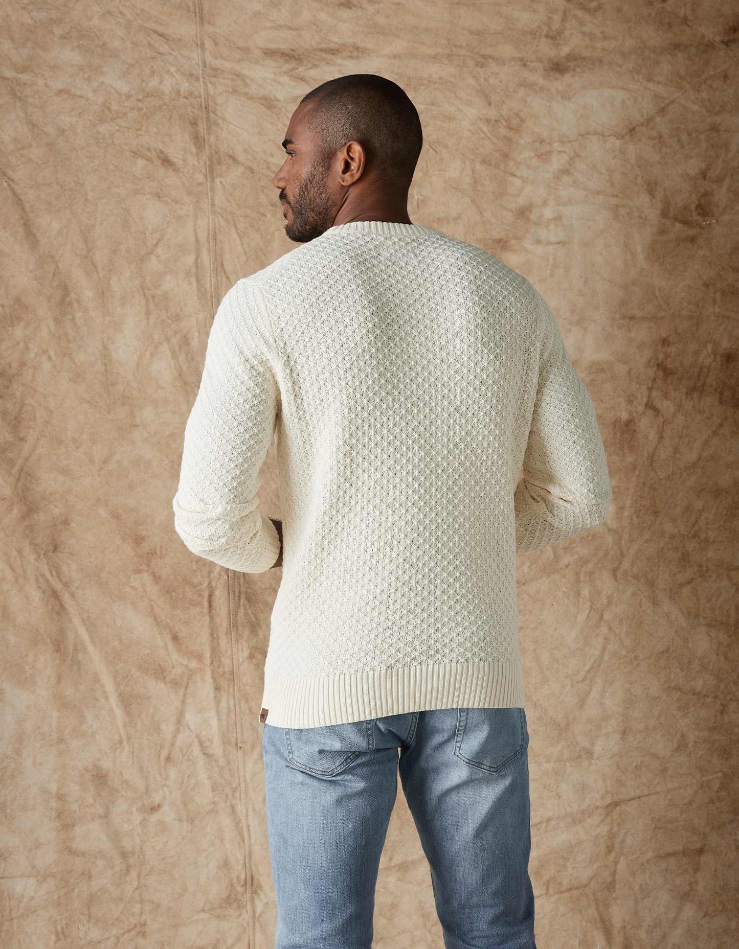 Pique Stitch Crew in Ivory