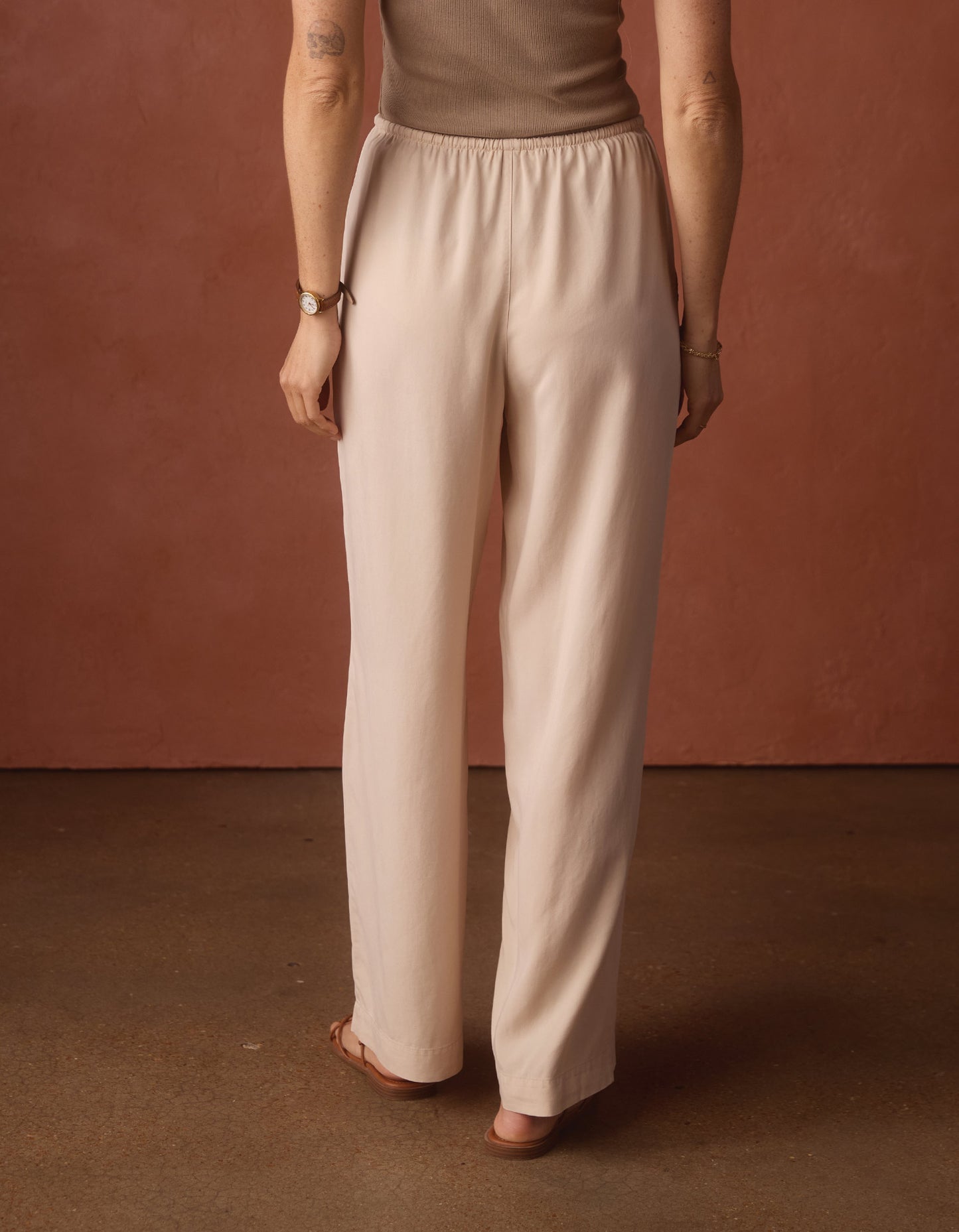 Sueded Costa Drawcord Pant in Birch