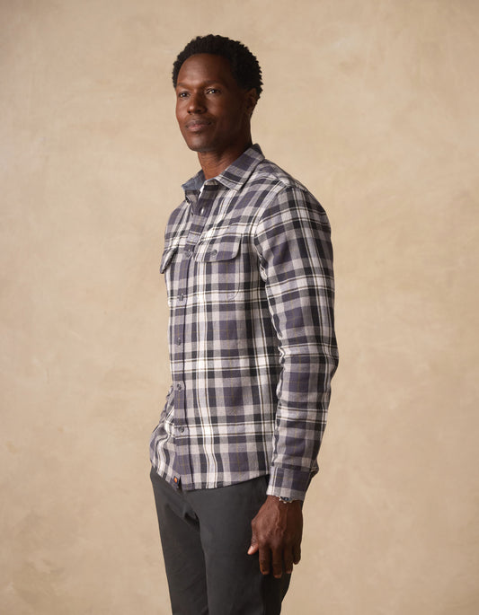 Mountain Overshirt in Grey Plaid