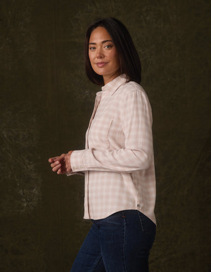 Softloom Flannel Button Up in Oat Plaid