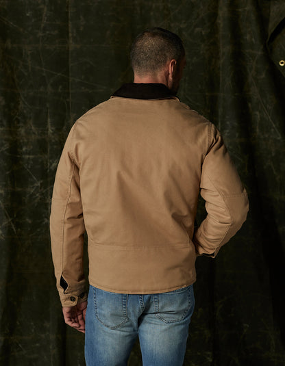 Canvas Zip Front Jacket in Tan