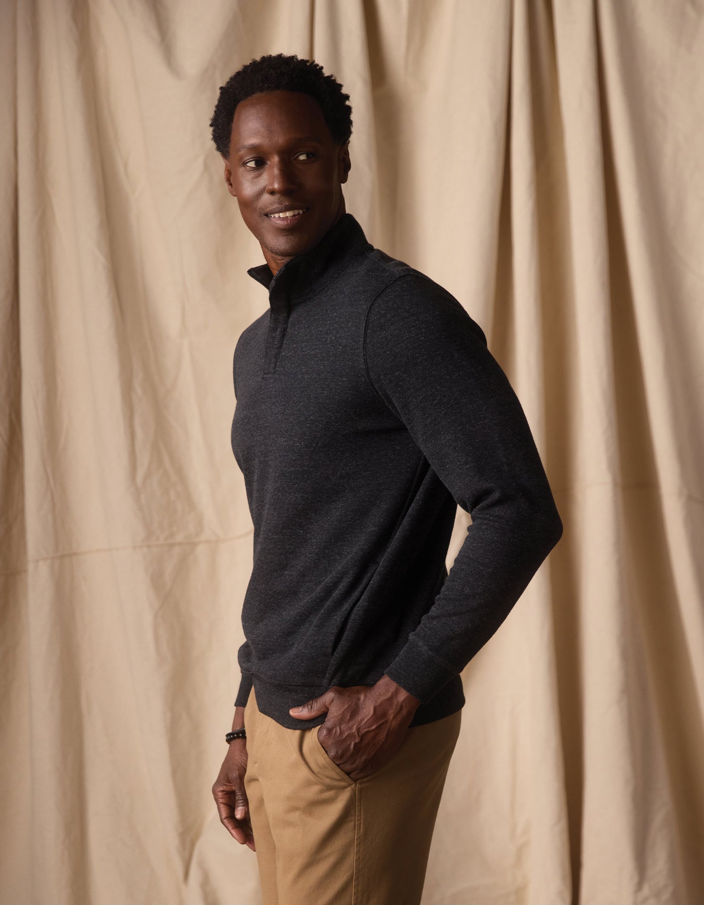 Fleece Puremeso Quarter Zip in Phantom