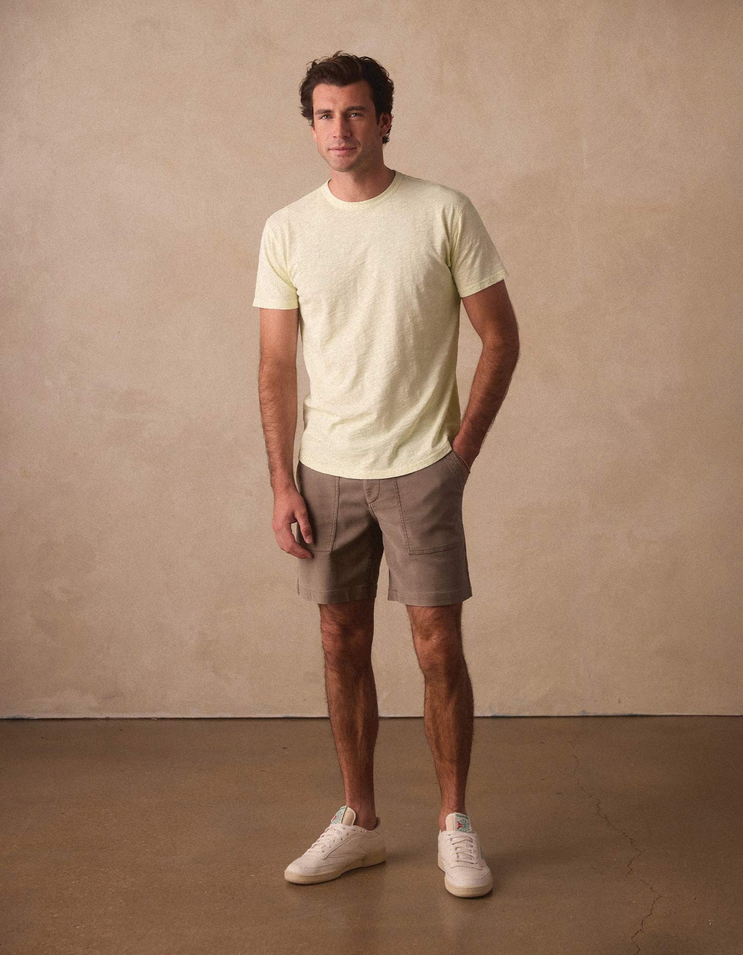 Comfort Terry Utility Short in Taupe