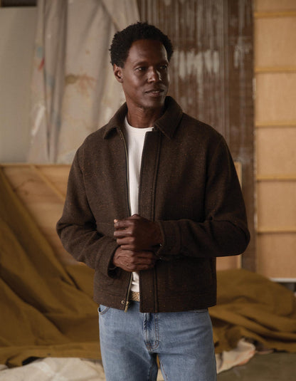 Howie Tweed Jacket in Dark Brown Multi