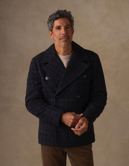 Lan Jacket in Navy Plaid