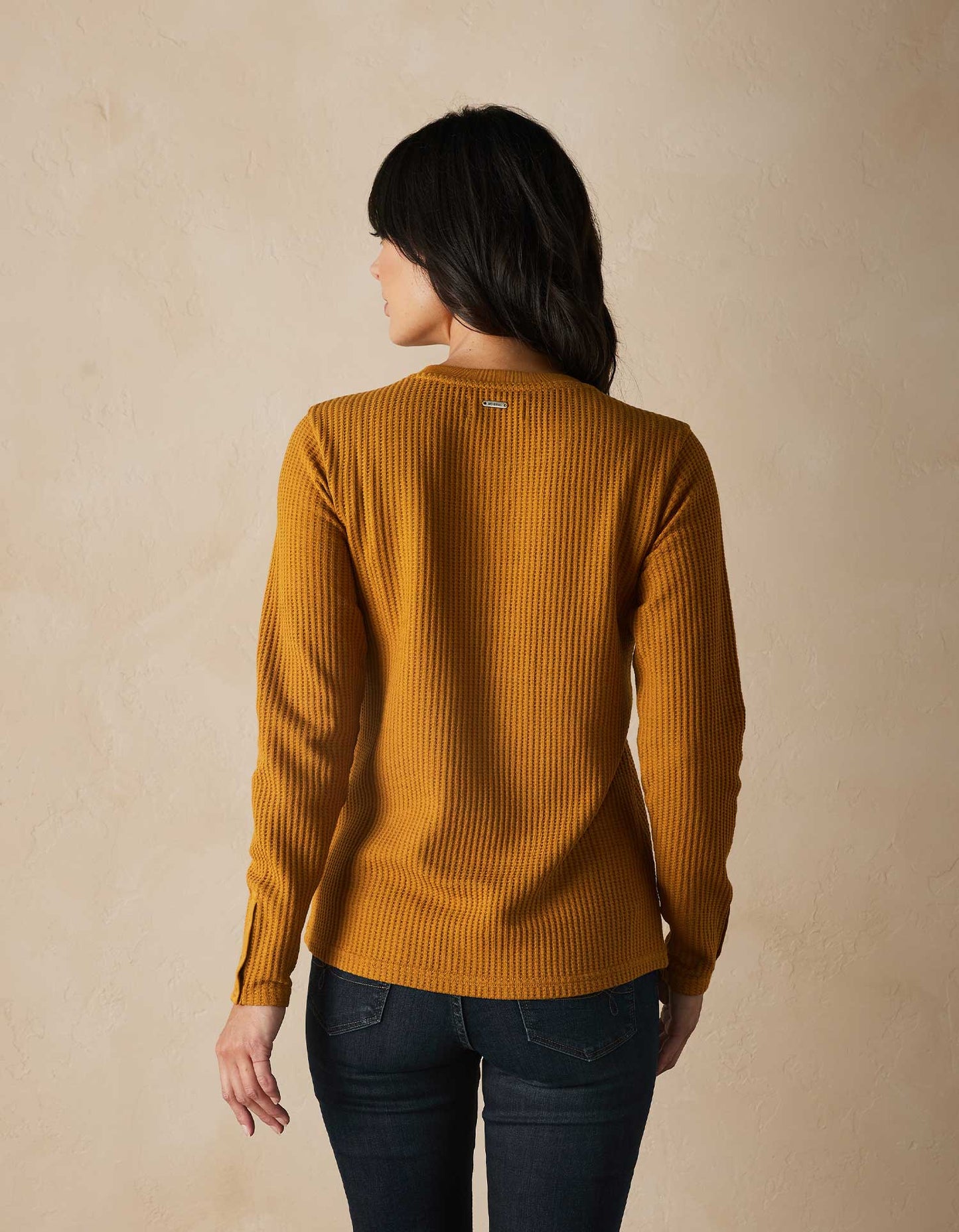 Honeycomb Waffle Crewneck in Palomino