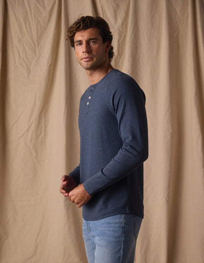 Puremeso Everyday Henley in Indigo Blue