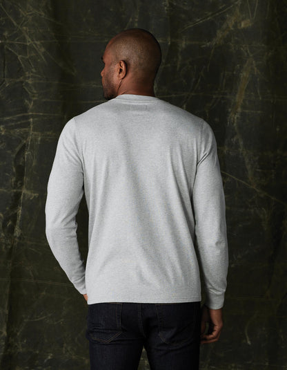 Lennox Jersey Long Sleeve Tee in Heather Grey