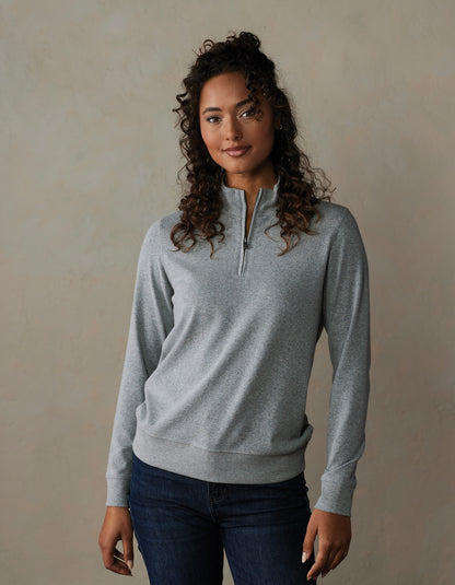 Puremeso Weekend Companion Quarter Zip in Athletic Grey