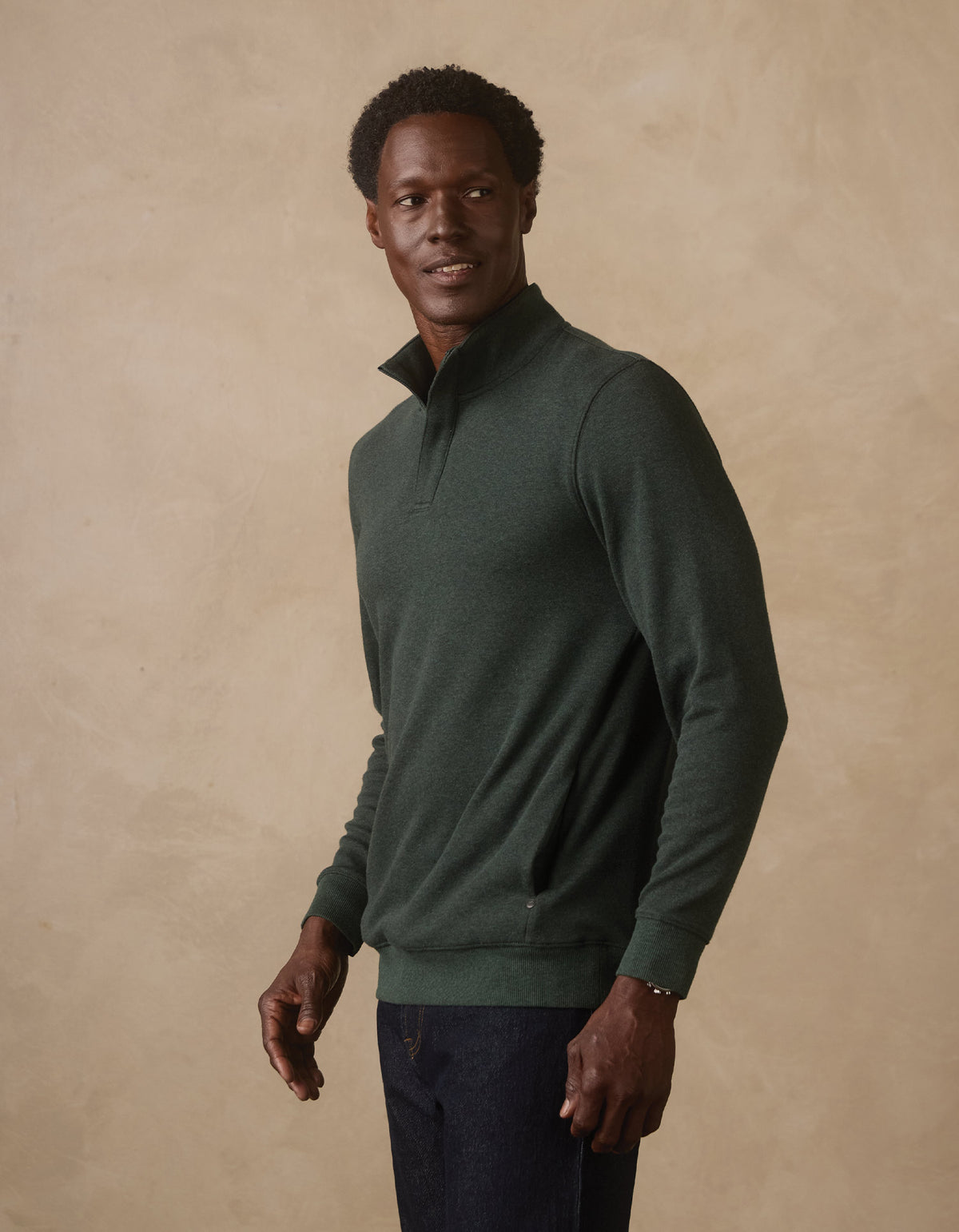 Fleece Puremeso Quarter Zip in Varsity Green