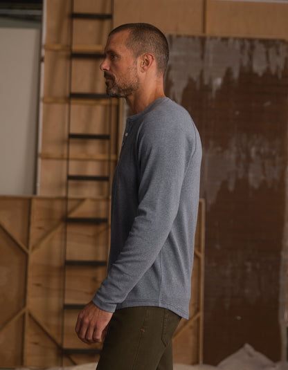 Puremeso Everyday Henley in Bluestone