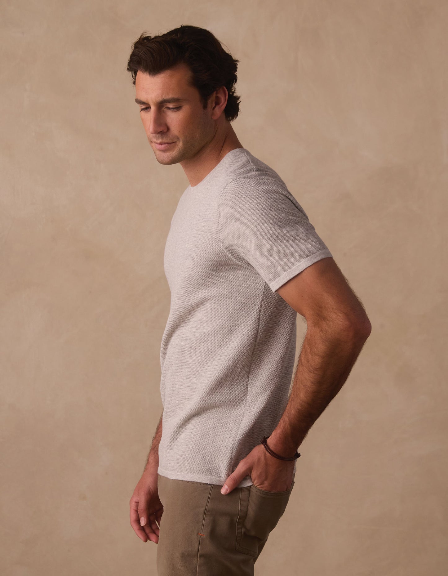 Driftknit Sweater Tee in Stone