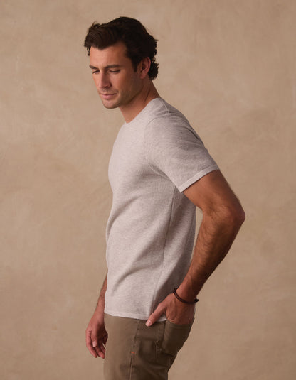 Driftknit Sweater Tee in Stone