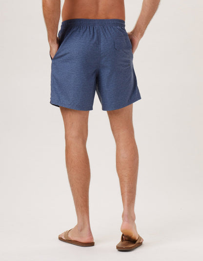 Heathered Hybrid Short in Mineral Blue