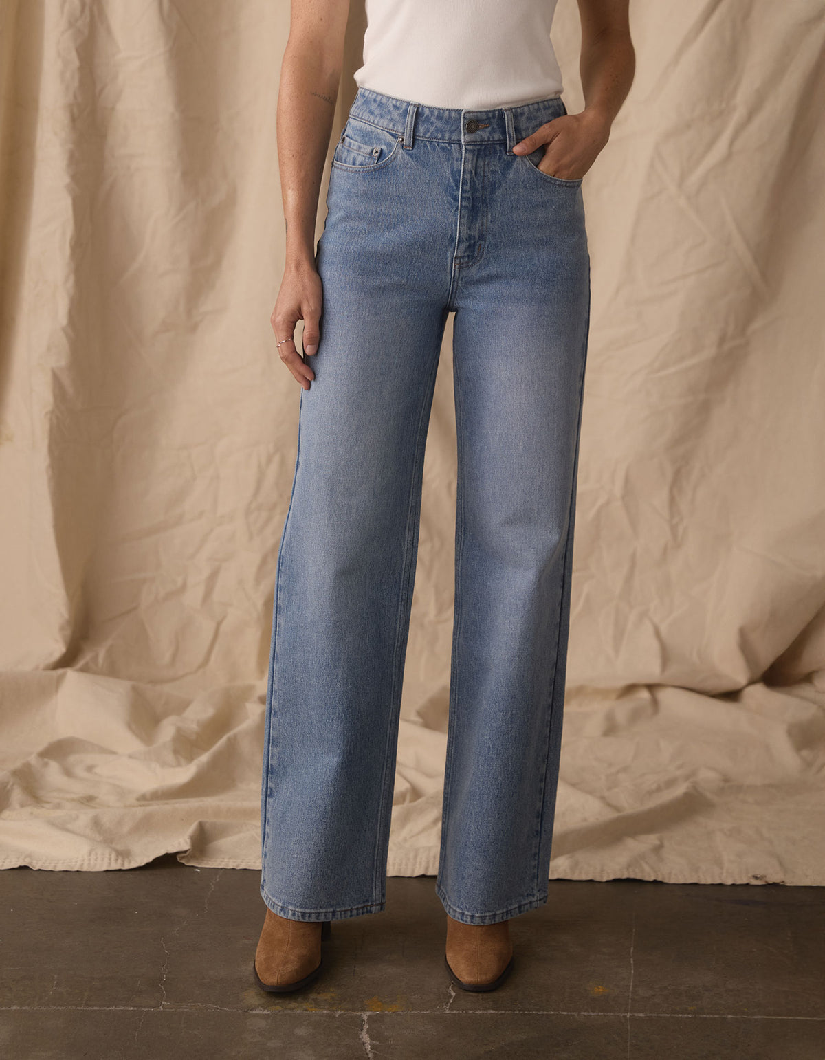 Wide Leg Jean in Vintage Medium Wash