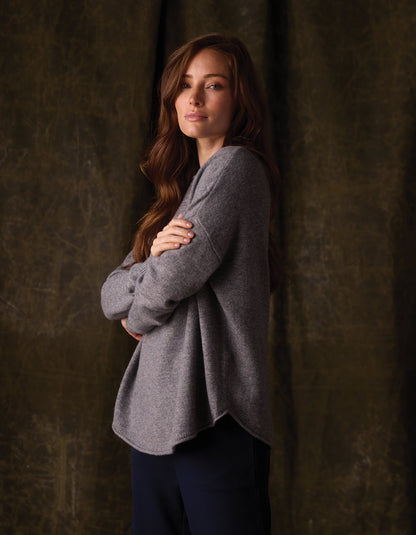 Marianna Crewneck Sweater in Dark Grey