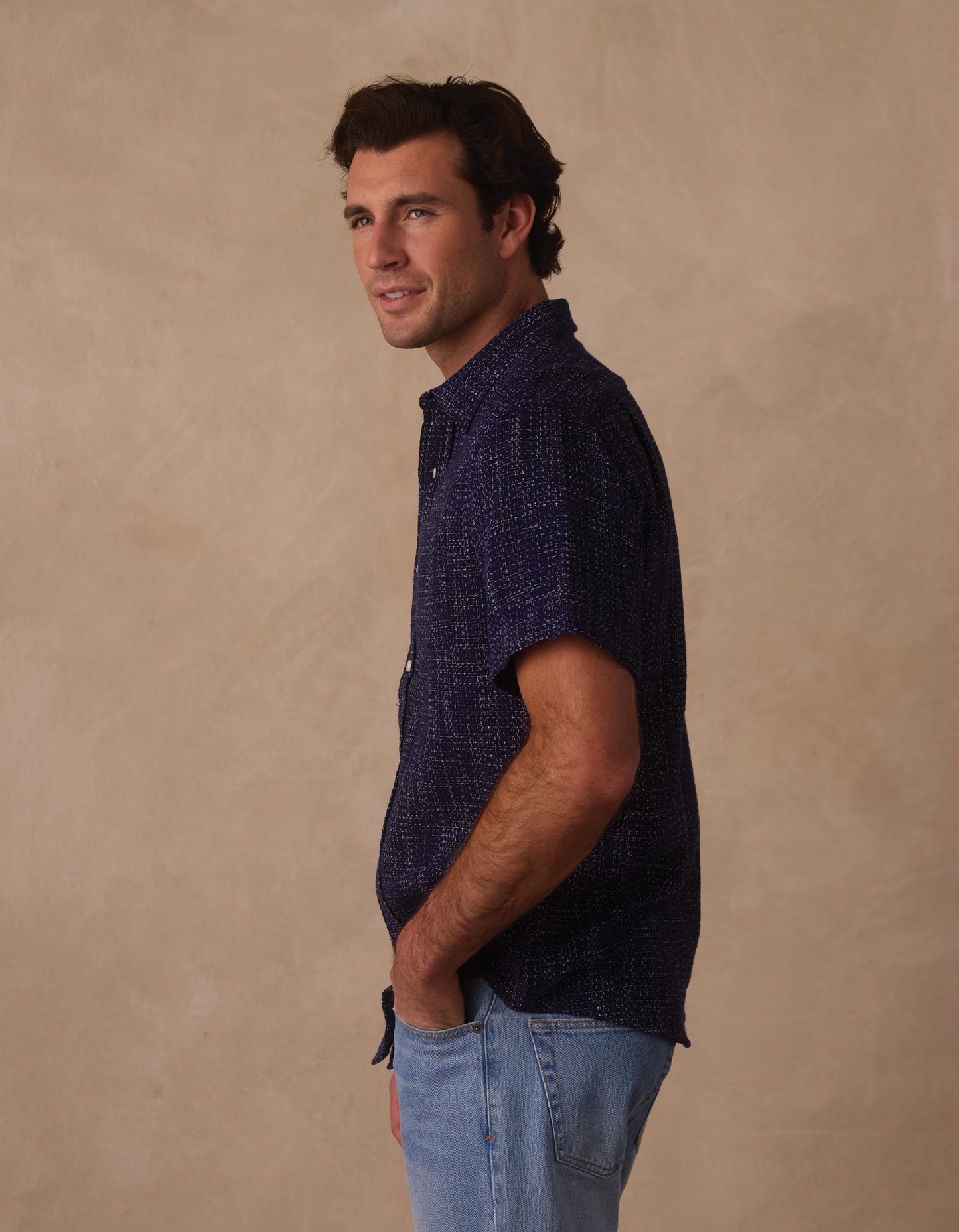 Freshwater Short Sleeve Button Up Shirt in Ocean
