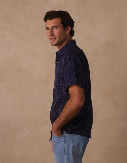Freshwater Short Sleeve Button Up Shirt in Ocean