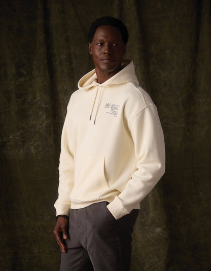 Normal Fleece Graphic Hoodie in Ivory