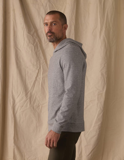 Brushed Textured Knit Hoodie in Graphite