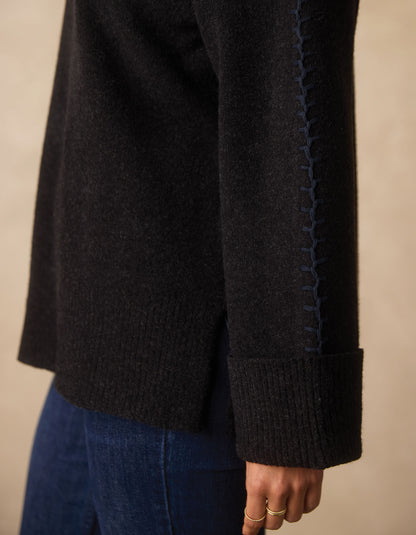 Craft Stitch Sweater in Black
