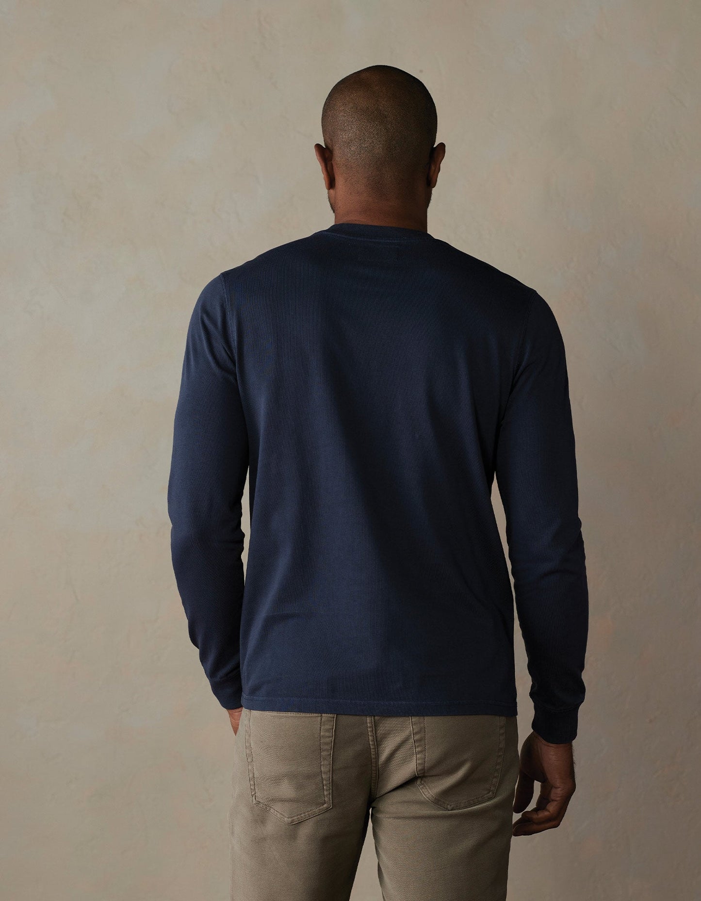 Lennox Jersey Long Sleeve Tee in Navy