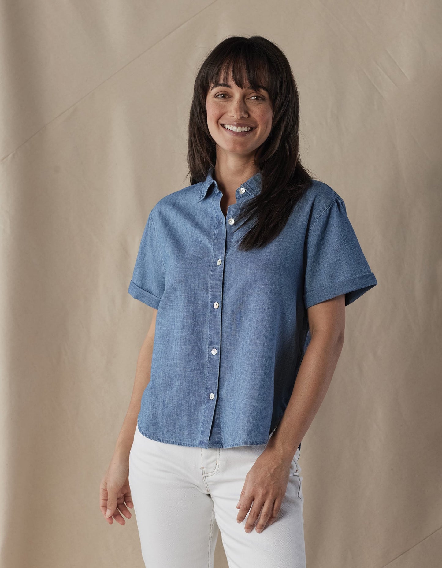 Chambray Rosie Button Up Shirt in Medium Wash