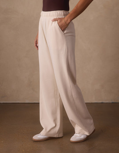 Cole Terry Straight Leg Sweatpant in Birch