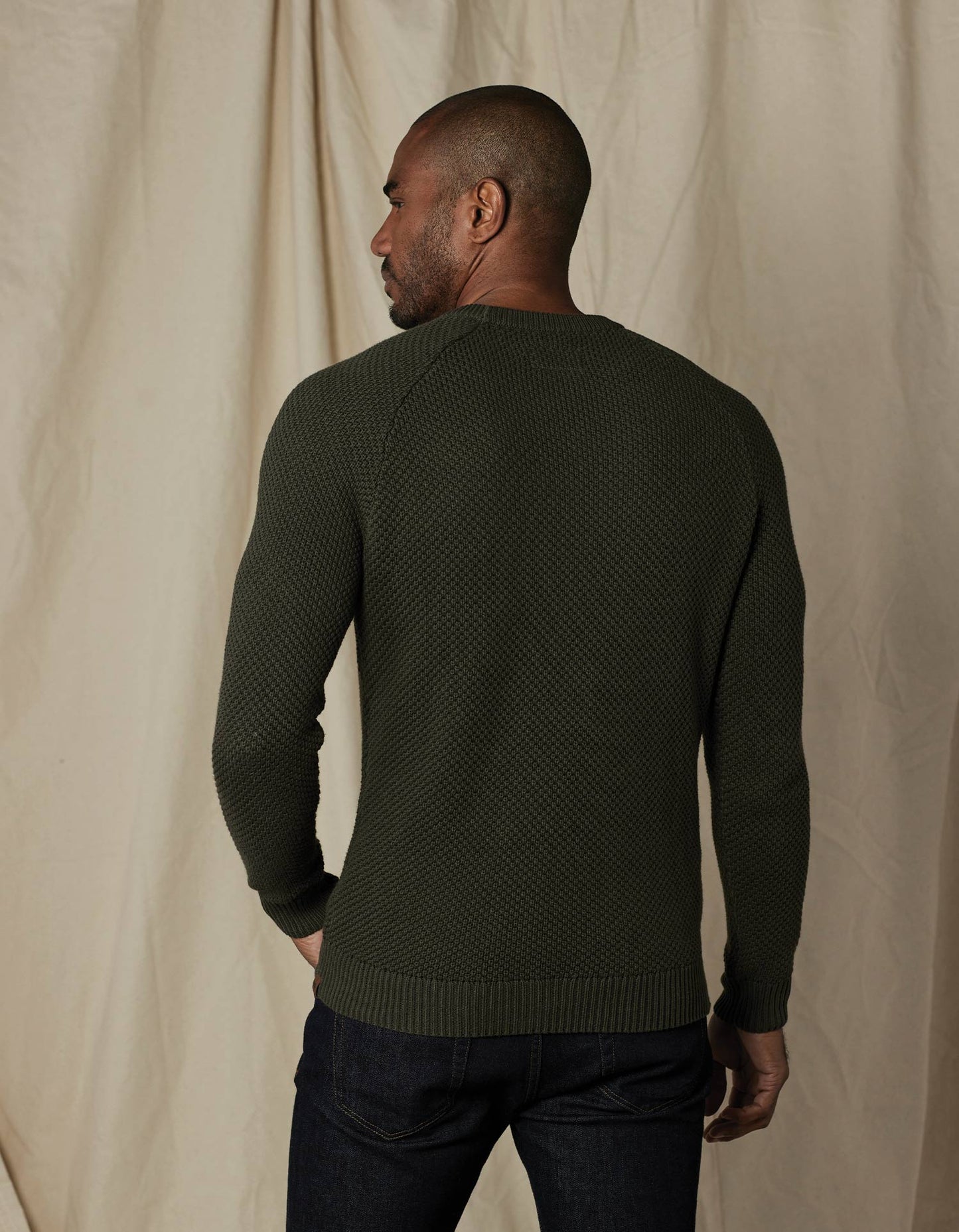 Moss Stitch Crew in Oakmoss