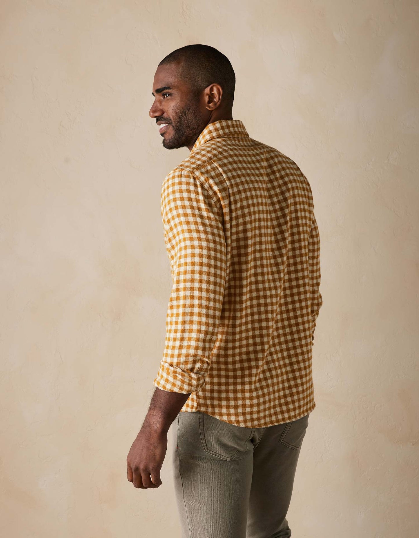 Hudson Double Brushed Flannel in Honey Plaid