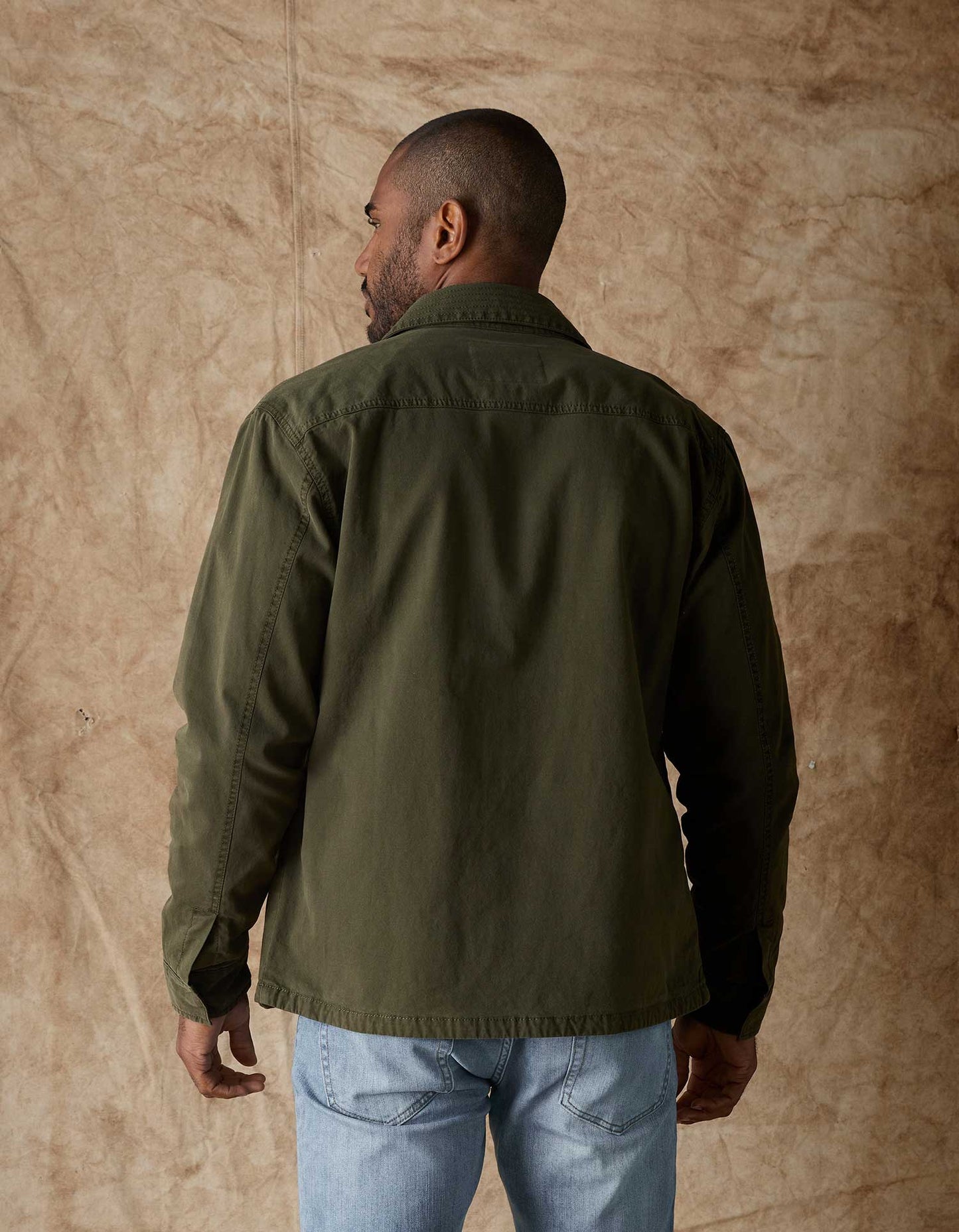 James Canvas Military Jacket in Dusty Olive