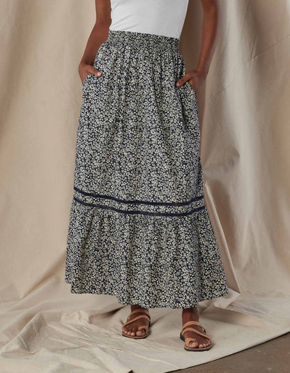 Marlo Tiered Skirt in Bluebell